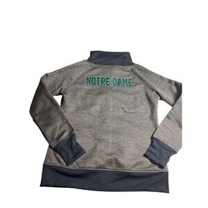 Notre Dame Womens Full-Zip Jacket L By Campus Heritage Gray & Navy Thumb Holes